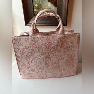 Antik Kraft Pink Floral Tote Bag